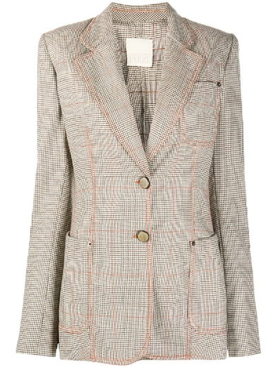 Pre-owned Gianfranco Ferre 1990s Prince Of Wales Blazer In Neutrals