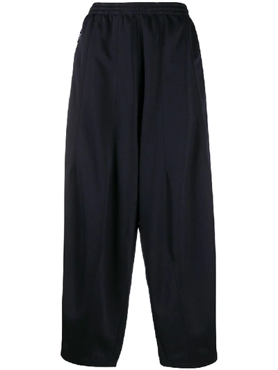 Needles High-waisted Wide Leg Track Trousers In Blue