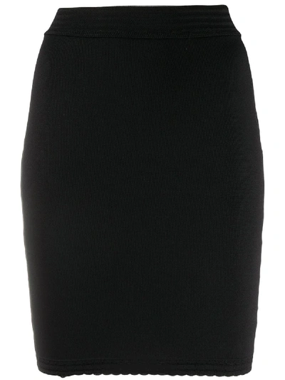 Pre-owned Alaïa Stretch Mini Skirt In Black