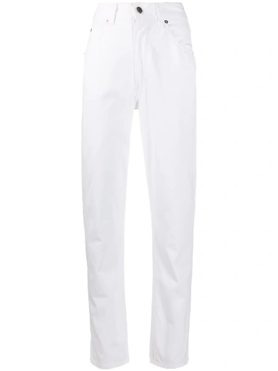 Pre-owned Valentino 2000s High-waisted Straight-leg Jeans In White