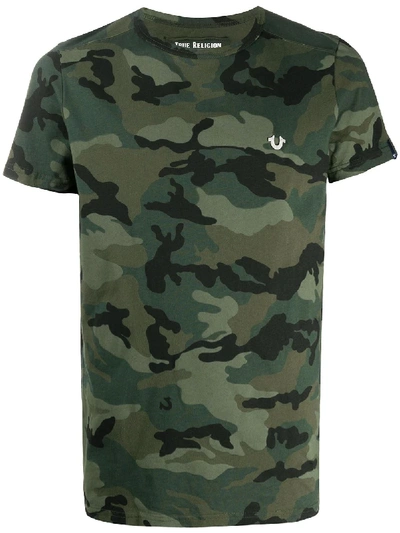 True Religion Camouflage-print T-shirt In Green