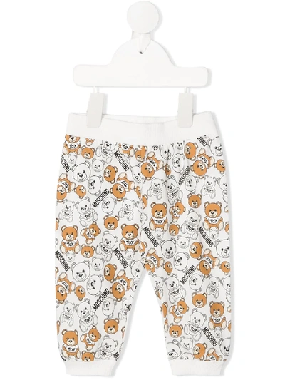 Moschino Babies' Logo Teddy Bear Tracksuit Bottoms In White