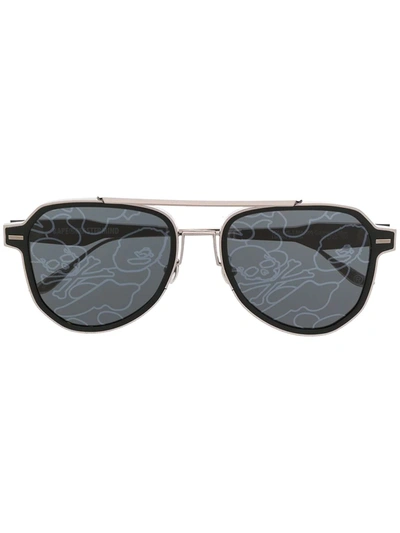 A Bathing Ape Lens-decal Square Sunglasses In Black