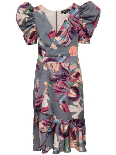 Patbo Grace Belted Puff-sleeve Midi Dress In Dusk