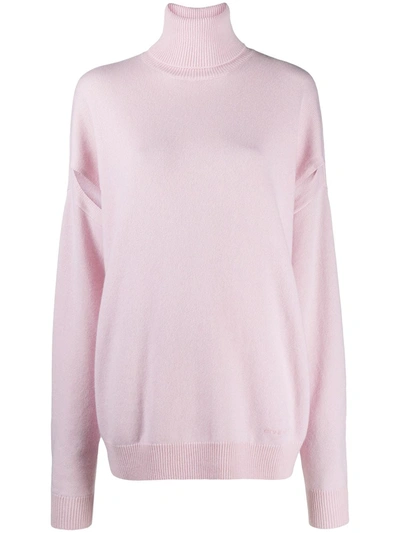 Givenchy Convertible Cashmere Turtleneck Sweater In Pink