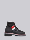 Thom Browne Tricolour Stripe Hiking Boots In Black