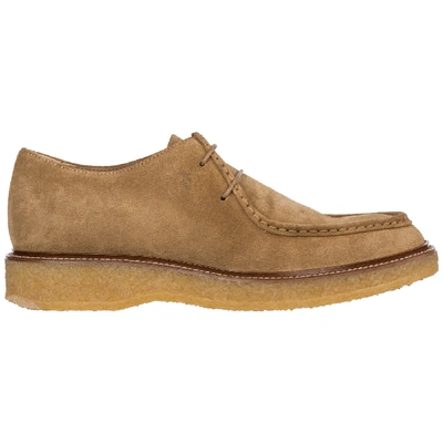 Tod's Men's Classic Suede Lace Up Laced Formal Shoes In Beige