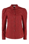 RED VALENTINO LONG SLEEVE COTTON BLEND SHIRT,UR3ABD9055Y 38Z