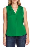 Vince Camuto Rumpled Satin Blouse In Everglade