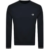 Fred Perry Midnight Blue Cotton Blend Sweatshirt In Blue