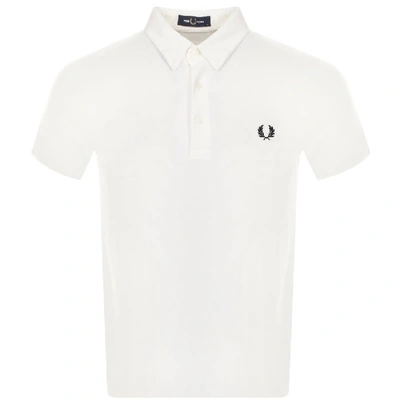 Fred Perry Polo Shirt Button Down In White