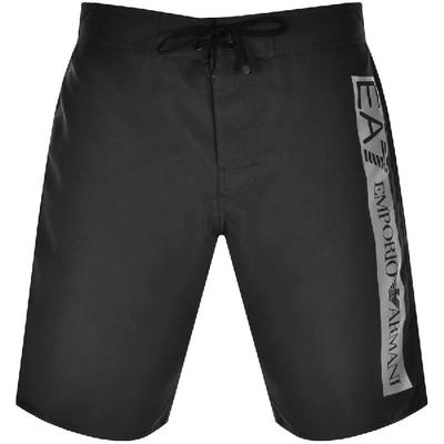 Ea7 Armani  Side Logo Swim Shorts In Black