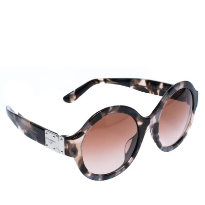 Pre-owned Dolce & Gabbana Pearl Grey Havana/pink Gradient Dg4331-f Sunglasses