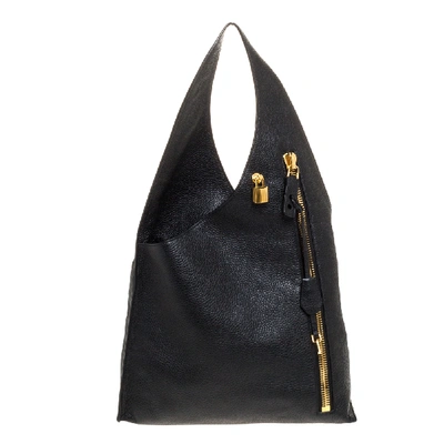 Pre-owned Tom Ford Black Leather Alix Hobo