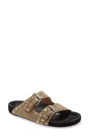 Isabel Marant Lennyo Studded Suede Slides In Taupe