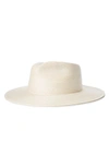 BRIXTON MARCOS STRAW FEDORA,10570 BROWN