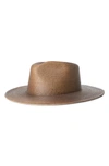 BRIXTON MARCOS STRAW FEDORA,10570 BROWN