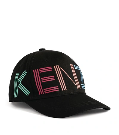 Kenzo Kids' Logo-embroidered Cotton-canvas Cap In Black