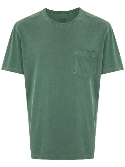 Osklen Ausgeblichenes T-shirt Mit Brusttasche In Green