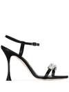 MANOLO BLAHNIK CRYSTAL-EMBELLISHED SANDALS