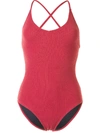 Duskii Margot Ribbed Swimsuit In Pink