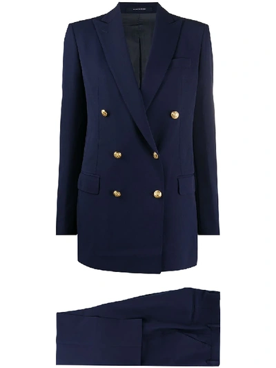 Tagliatore Jasmine Double-breasted Trouser Suit In Blue