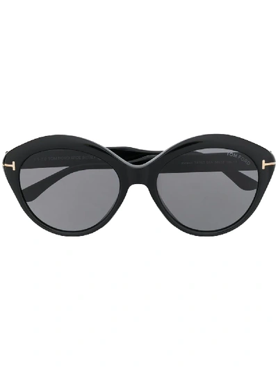 Tom Ford Ft0763 01a Round-frame Sunglasses In Black