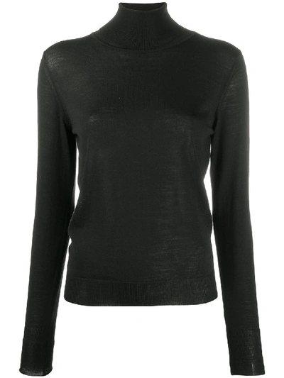 Nuur Roll-neck Fitted Jumper In Black