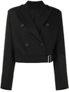 HELMUT LANG DOUBLE-BREASTED CROPPED WOOL JACKET