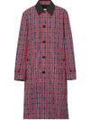 BURBERRY CHECKED TWILL CAR COAT