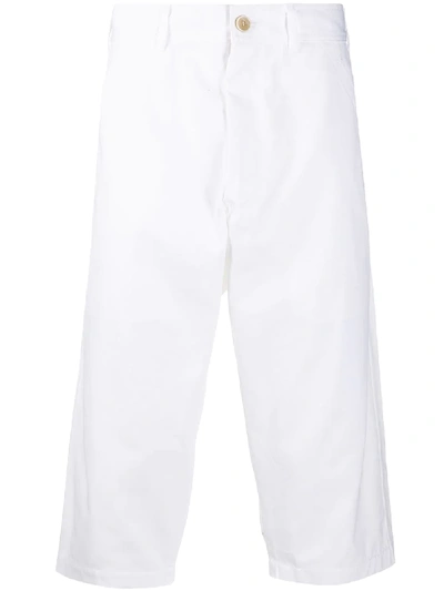 Comme Des Garçons Shirt Cropped-leg Trousers In White
