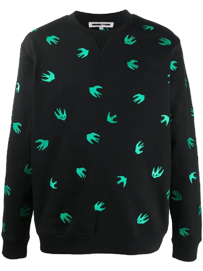 Mcq By Alexander Mcqueen Embroidered Swallows Jumper In Black