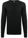 Fedeli Crew-neck Rib-trimmed Jumper In Black
