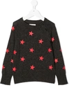 Zadig & Voltaire Stars Print Wool Blend Sweater In Grey
