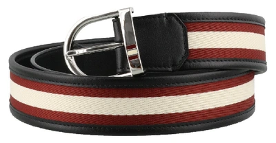 Bally Darkon Enameled Stripe 35mm Belt In Red