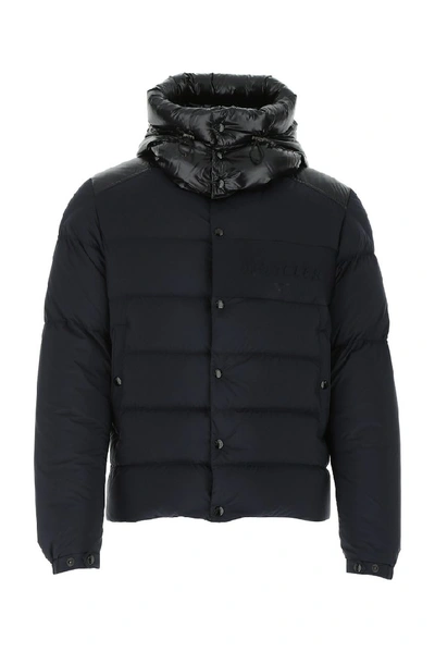 Moncler Aubrac Hooded Down Quilted Jacket In Blue