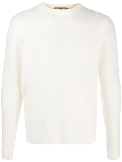 Nuur Long-sleeve Fitted Jumper In White
