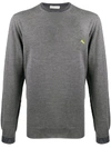 ETRO LONG SLEEVE CONTRAST-EMBROIDERED LOGO JUMPER