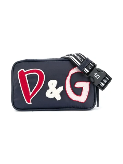 Dolce & Gabbana Kids' Logo Appliqué Cross-body Bag In Blue