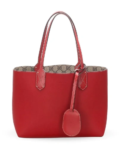 Pre-owned Gucci Reversible Gg Tote Bag In Red