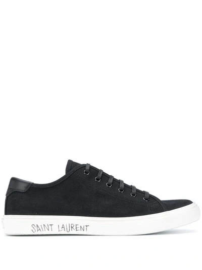 Saint Laurent Malibu Lace-up Sneakers In Black