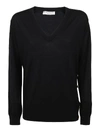 GIVENCHY GOLDEN BUTTON WOOL BLEND SWEATER IN BLACK