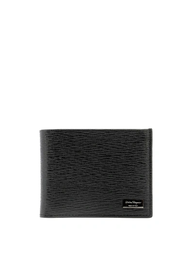 Ferragamo Leather Bifold Wallet In Black