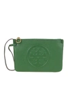 TORY BURCH PERRY POUCH IN GREEN