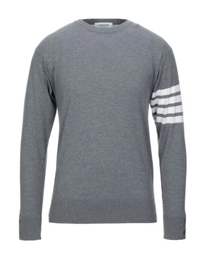 Thom Browne Milano Stitch Crew Neck Pullover In Gray