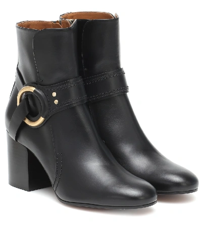 Chloé Stud Leather Ankle Boots In Black