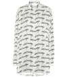 BALENCIAGA LOGO JACQUARD SILK SHIRT,P00487658