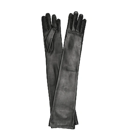 Gucci Leather Gloves In Black