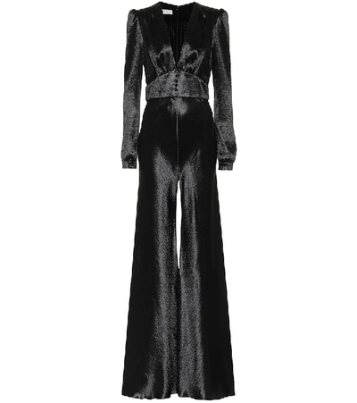 Philosophy Di Lorenzo Serafini Hammered Satin Wide-leg Jumpsuit In Black