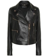 VERSACE SAFETY PIN LEATHER JACKET,P00494419